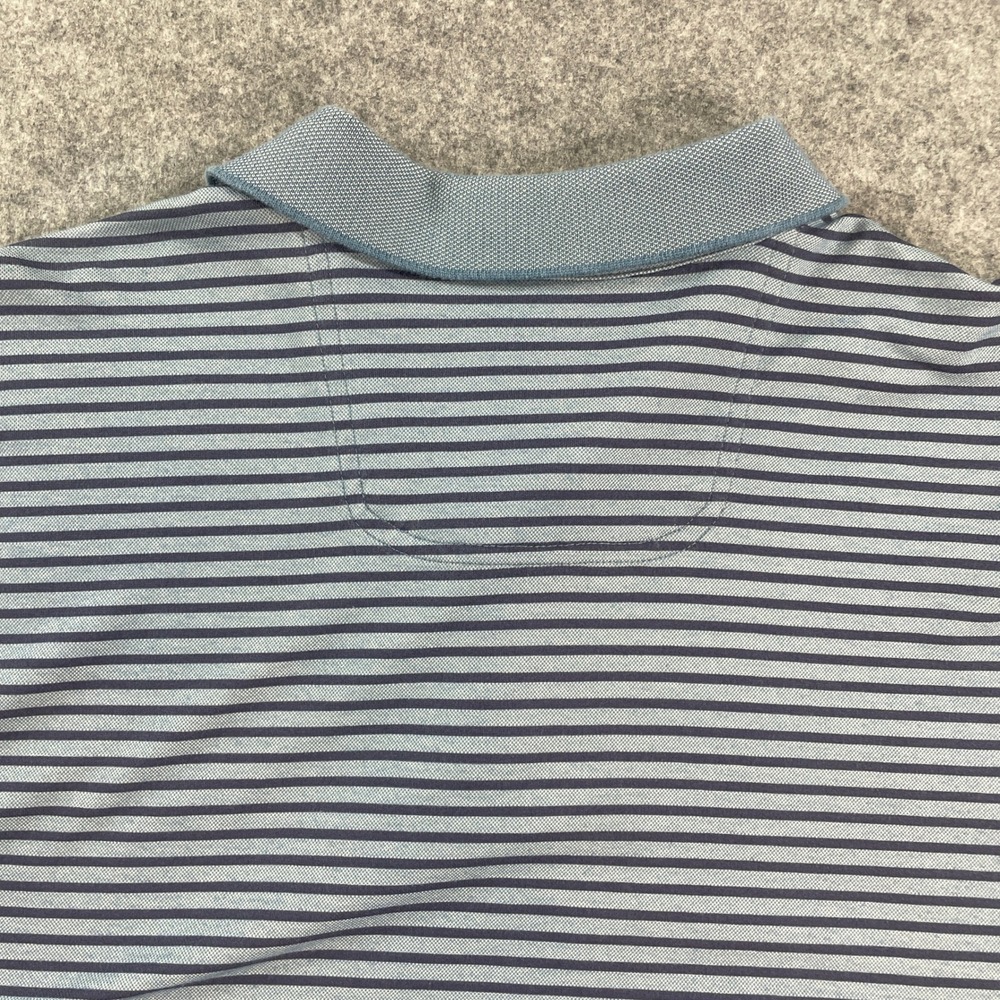 Tommy Bahama Mens Polo Shirt XL Blue Striped Striped Short Sleeve - Picture 6 of 12
